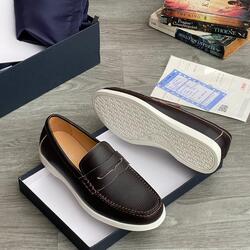 #1. Sleek Brown leather loafers on a white sole (sizes available 40, 41, 42, 43, 44, 45 & 46)