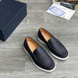#6. Sleek navy blue leather loafers on a White sole  (sizes available: 40, 41, 42, 43, 44, 45 & 46)