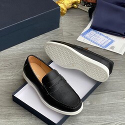 #7. Sleek black leather loafers on a White sole  (sizes available: 40, 41, 42, 43, 44, 45 & 46)